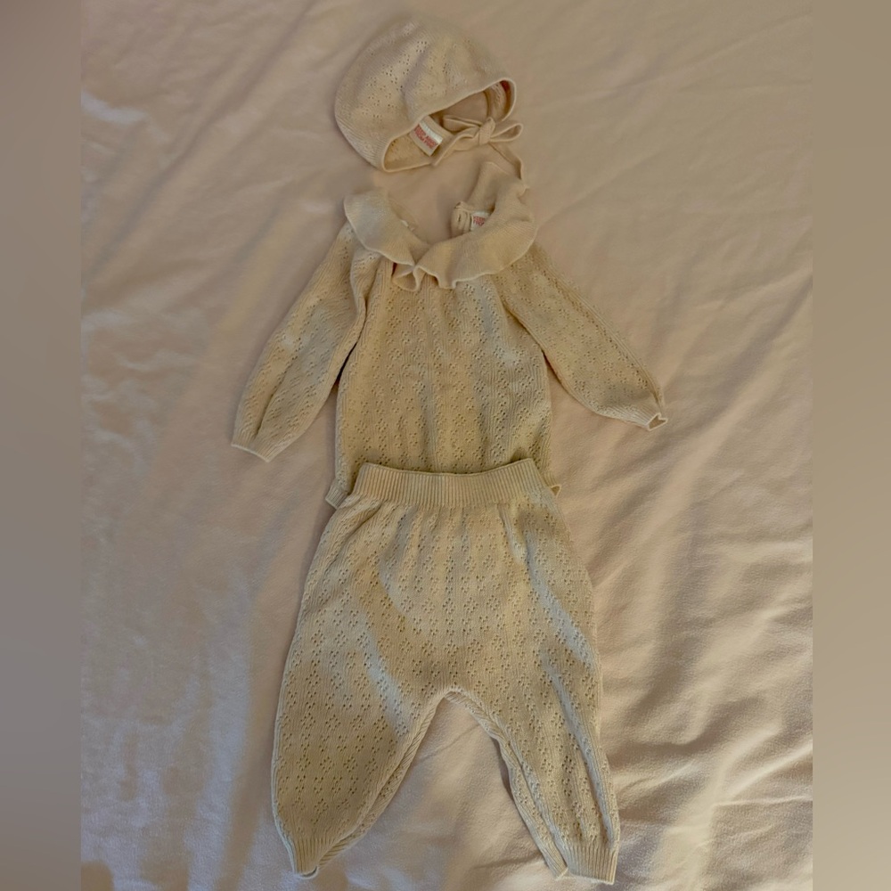 Zara Knit Newborn Baby Girl Set